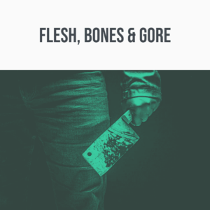 Discover the ultimate "Flesh, Bones & Gore" sound effects library in this image of a cleaver wielder on Sonniss.