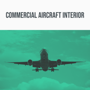 The image is of a "sound effects library" on Sonniss, showcasing commercial aircraft interior ambiance against a green sky.