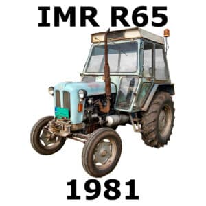 An aged IMR R65 1981 tractor with rusty exhaust and worn tires, perfect for sound library authentic vehicle sounds.