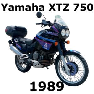 The image is of a Yamaha XTZ 750 motorcycle sound effects library on Sonniss, capturing its iconic engine and exhaust.