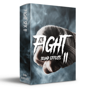 Box cover of "Fight Sound Effects II" on Sonniss, showcasing a wrapped fist against smoke; ideal for your sound effects library.