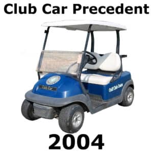 A blue and white 2004 golf cart on Sonniss sound effects library, ideal for vehicle sound search queries.