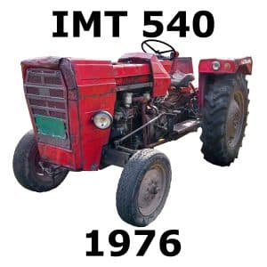A sound effects library image on Sonniss: 1976 IMT 540 tractor sfx—front left view, detailed engine, large rear wheels.