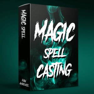 An SFX library box labeled "MAGIC SPELL CASTING" with teal smoke, perfect for fantasy spellcasting sound effects on Sonniss.