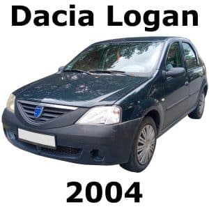 Sound Library: A black car with the words dacia logan 2004 on it.