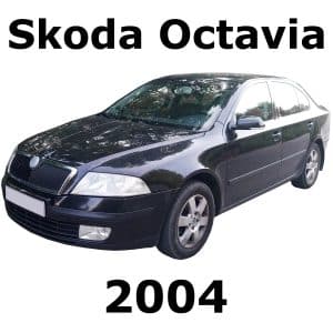 2004 Black Skoda Octavia in Sonniss sound effects library, front left angle view.