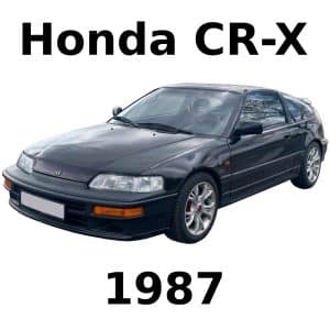 A black 1987 Honda CR-X coupe sfx library reference for vehicle impact and engine sound effects on Sonniss.