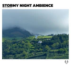Church on green hillside under storm clouds, "Stormy Night Ambience"—sfx library for church in thunderstorm on Sonniss.