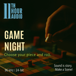 A hand moves a game piece on a colorful board, illustrating a game night sfx library for Sonniss audio projects.