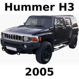 Black 2005 Hummer H3 SUV, front-left view; image for off-road vehicle sound effects library on Sonniss.