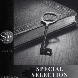 A vintage key on the corner of an ornate old book in black and white. Text: "SPECIAL SELECTION," "VOL. 2," "24Bit/96kHz WAV.