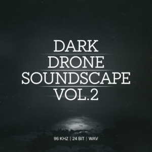 Dark Drone Soundscape Vol.2 title text layered over a dark, mysterious landscape.