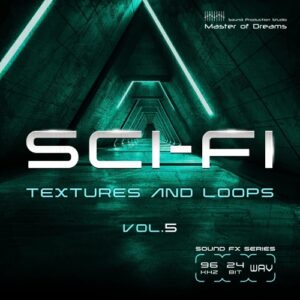 A glowing green corridor extends into a dark tunnel, featured in Sci-Fi Textures and Loops Vol.5.