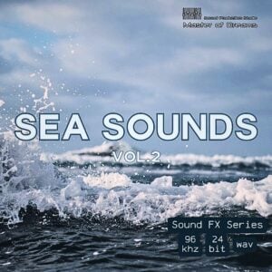 Sea waves crash against the shore under a cloudy sky in Sea Sounds Vol.2.