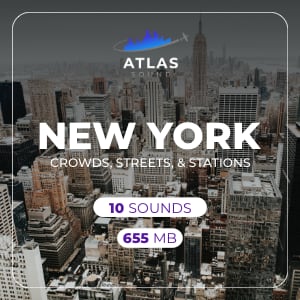 New York City skyscrapers from above with New York - Crowds, Streets, & Stations text overlay.