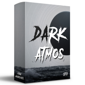 Product box for Dark Atmos showing an illustration of a dark planet above a stormy sea.