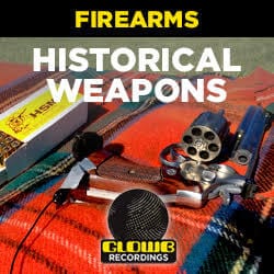 Explore our sound effects library: A revolver and ammo box photo. Perfect for unique historical firearms sound effects.