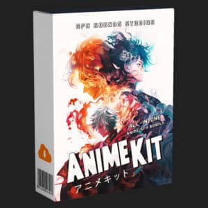 Image of a sound effects library on Sonniss: 3D render of "ANIME KIT" box with vibrant anime art and "ALL-IN-ONE ANIME SFX BUNDLE".